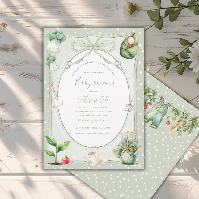 Convites Lettuce Welcome Our Little Sprout Baby  (Criador carregado)