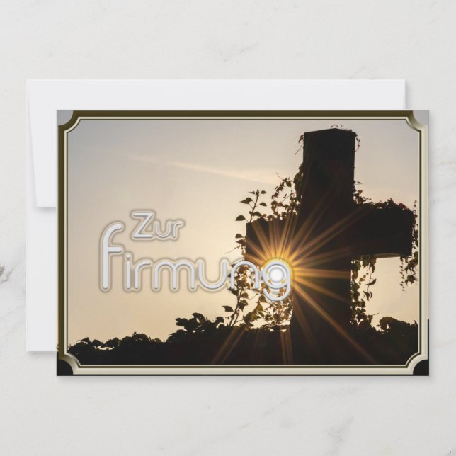 Convites Leuchtendes Kreuz zur Firmung (Frente)