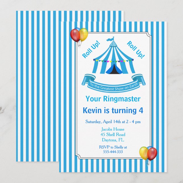 Convites Levante-se! Levante-se! Festa de aniversário de ci (Frente/Verso)