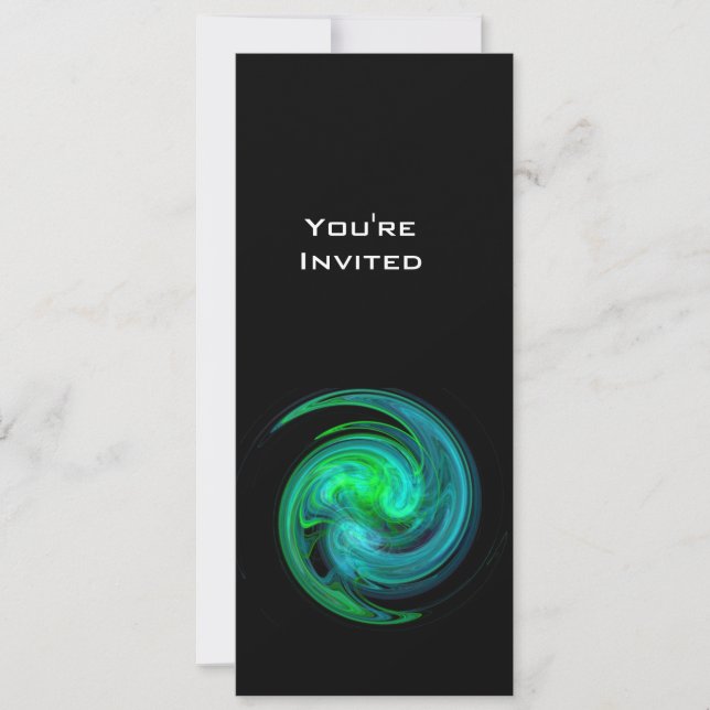 Convites LEVE VORTEX azul brilhante preto (Frente)