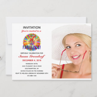 Convites LGBTQ 50 e Fabuloso Gay de aniversário do Rainbow