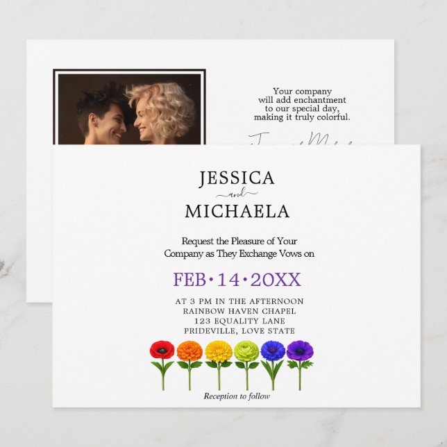 Convites 🌈  LGBTQ Florescem Juntos – Personalizado  (Frente/Verso)