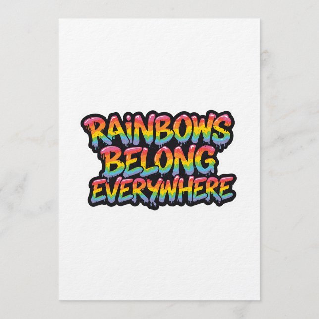 Convites LGBTQ Pride Design – “Rainbows Belong Everywhere”  (Frente)