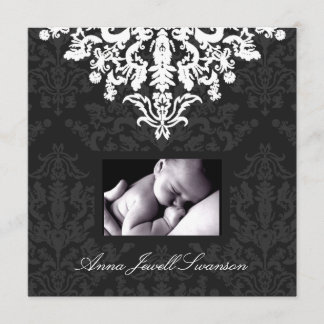 Convites LGC| Carvão / Posh Baby Anunciar com Obrigados