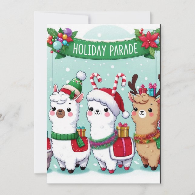 Convites Lhamas de Natal (Frente)