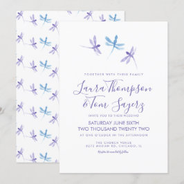 Convites Libélula Aquarela Casamento Escrita Elegante 
