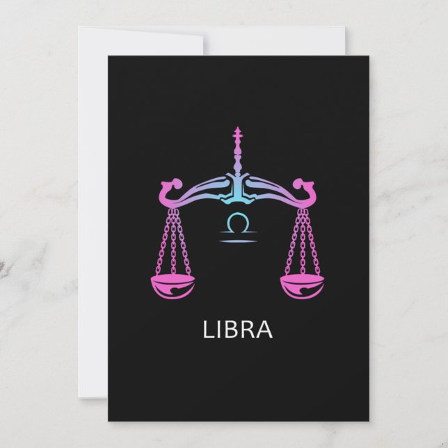 Convites Libra Zodiac - Sinal Balanceador Design Aniversári (Frente)