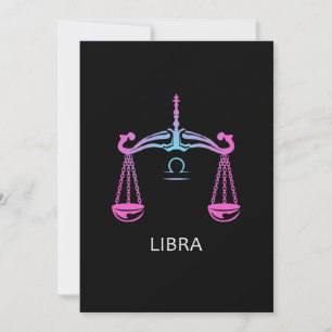 Convites Libra Zodiac - Sinal Balanceador Design Aniversári