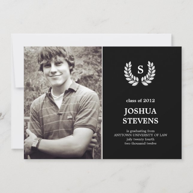 Convites Licença de Graduação de Lei de Wreath Law (Frente)