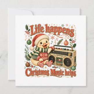 Convites Life Happens Christmas Music Helps