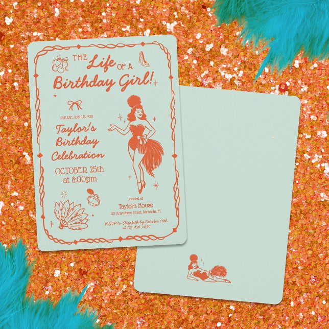 Convites Life of a Birthday Girl Invitation (Criador carregado)