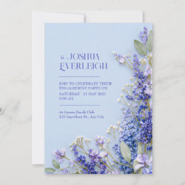Convites Light Blue Rustic Spring Lavender Frame