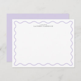 Convites Light Lavender Modern Wavy Border Note card