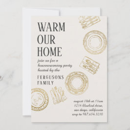 Convites Light Soft Beige Gold Dining House Warming Party