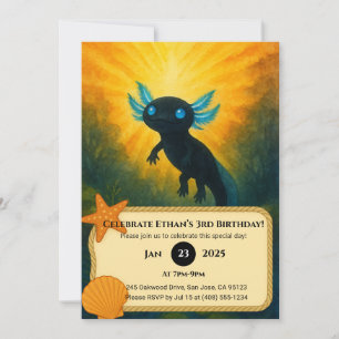 Convites Lightborn Axolotl Glow Birday