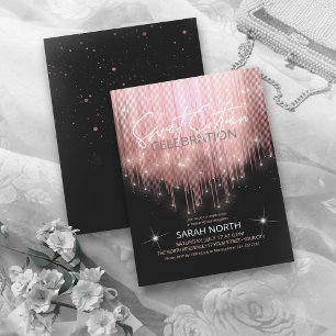 Convites Lights em cascata Doce 16 Rosa Dourado ID789