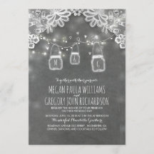 Lights Mason Jars Elegante Lace Rustic Weding