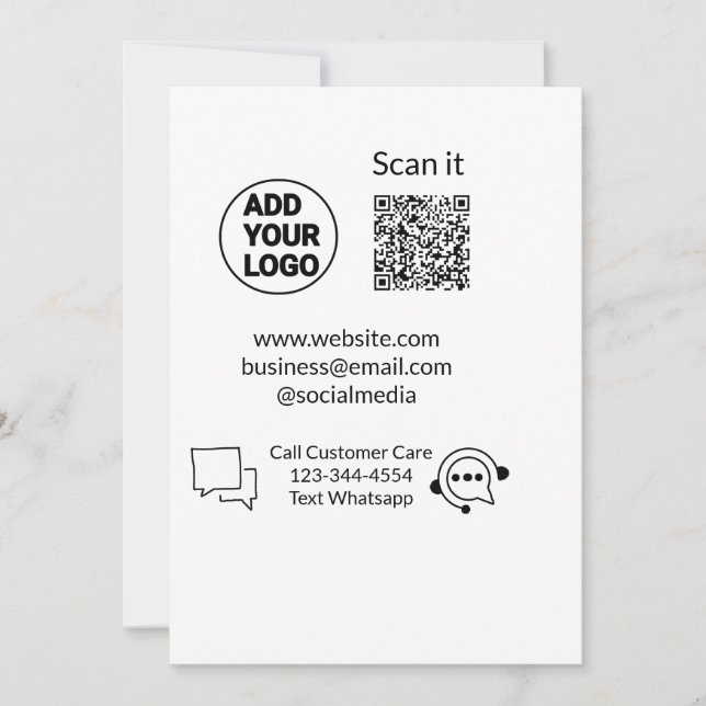 Convites Ligue para o cliente para o texto do serviço de at (Frente)