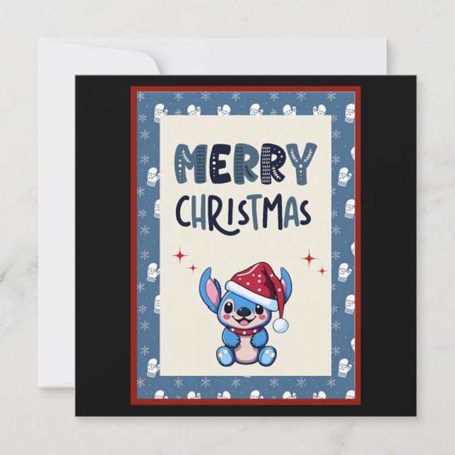 Convites Lil Blue Cutie Diz "Feliz Natal" (Frente)