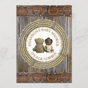 Convites Lil' Cowboy Country and Western Chá de fraldas