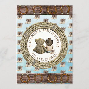 Convites Lil' Cowboy Country and Western Chá de fraldas