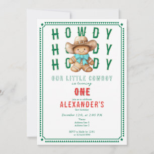 Convites Lil Cowboy Gingerpão Natal Qualquer Aniversário De