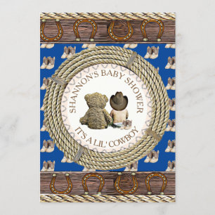 Convites Lil' Cowboy País Russo e Chá de fraldas Ocidental