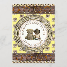 Convites Lil' Cowboy Rustic Country and Western Chá de fral