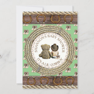 Convites Lil' Cowboy Rustic Country and Western Chá de fral