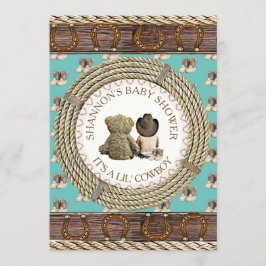 Convites Lil' Cowboy Rustic Country and Western Chá de fral