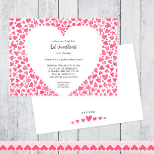 Convites Lil Sweetheart chá de fraldas de aquarela