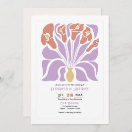 Convites Lilac & Clay Rose Abstract Floral Boho Wedding