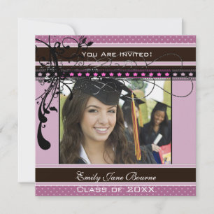 Convites Lilac Dots & Swirls Senior Pictures Class of 2011