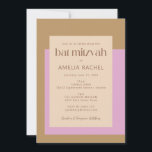 Convites Lilac Dourado moderno - Bat Geométrico Mitzvah<br><div class="desc">Tipografia Geométrica Rosa Dourada Lilac Moderna Bat Mitzvah Convite</div>