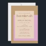 Convites Lilac Dourado moderno - Bat Geométrico Mitzvah<br><div class="desc">Tipografia Geométrica Rosa Dourada Lilac Moderna Bat Mitzvah Convite</div>