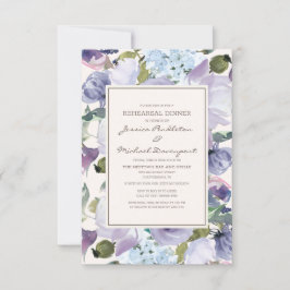 Convites Lilac Dusty Blue Cream Janto de Ensaio Floral