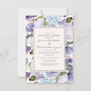 Convites Lilac Dusty Blue Cream Janto de Ensaio Floral