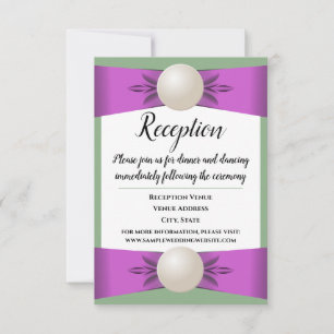 Convites Lilac e Recepção de casamento verde de pérolas