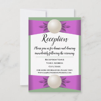 Convites Lilac e Recepção de casamento verde de pérolas
