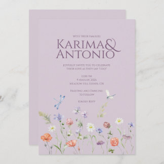 Convites Lilac Lavanda Whimsy Wildflower