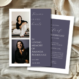 Convites Lilac Moderno No Amor Memória Foto Funeral