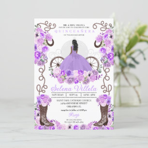 Convites Lilac Princess Dress & Boots Quinceañera