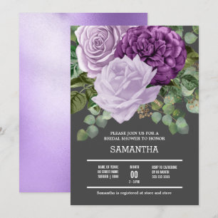 Convites Lilac roxo rosa flor ximmer floral chic
