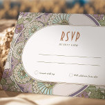 Convites Lilac RSVP Inserir Vintage Art Nouveau Deco Mucha<br><div class="desc">Cartão RSVP do Casamento vintage Art Nouveau, de Alphonse Mucha, num design floral, romântico e caprichoso. Os florescimentos vitorianos complementam os tipos clássicos de arte deco fonts. Introduza as suas informações personalizadas e está concluído. Se você quiser mudar o design, simplesmente clique no botão azul "Personalizar". Muito obrigado por considerar...</div>