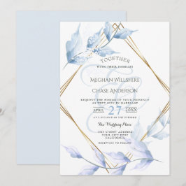 Convites Lilac sem som e folhagem azul empoeirada Elegante