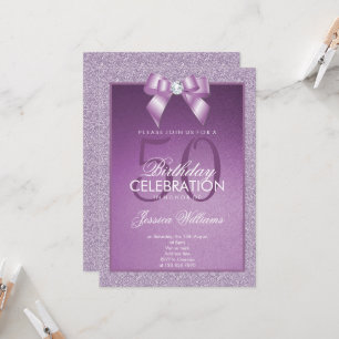 Convites Lilac Sparkle e Na moda Gem Birthday