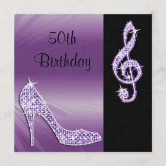 Convites Lilac Stiletto e Treble Cleft 50º Aniversário
