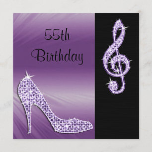 Convites Lilac Stiletto e Treble Cleft 55.o Aniversário