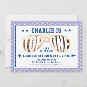 Convites Lilac TopOne Fighter Pilot Pensou no Primeiro Aniv