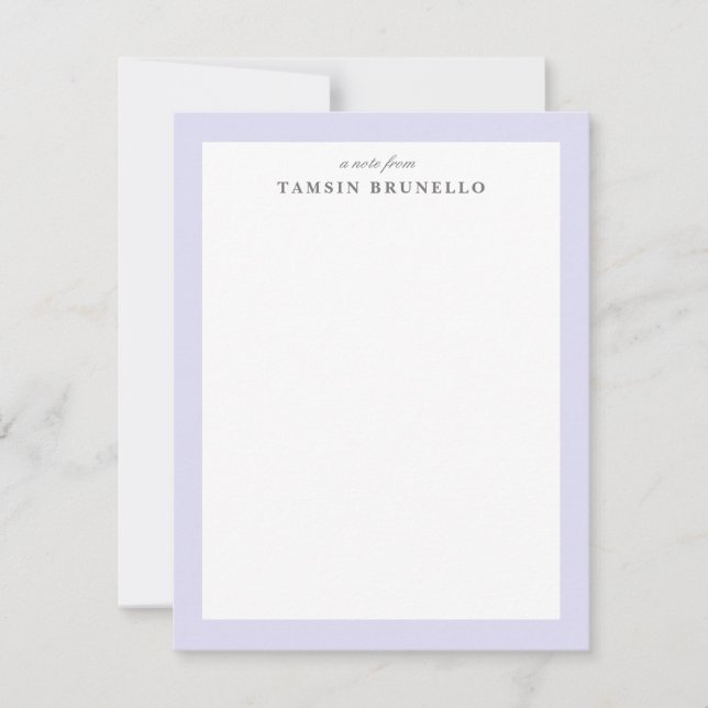 Convites Lilac tradicional e papel pessoal branco (Frente)